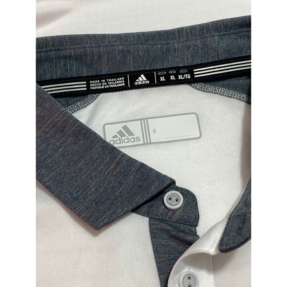 NEW Adidas Stadium Coaches Sustainable Polo SS Collared Button Wht Men's XL - Picture 5 of 8